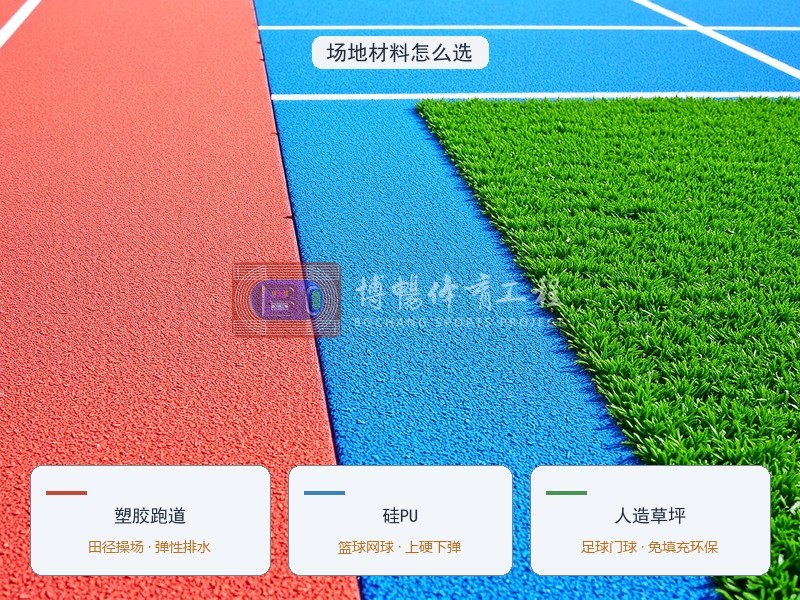 运动场地材料选型指南：塑胶跑道、硅PU与人造草坪怎么选